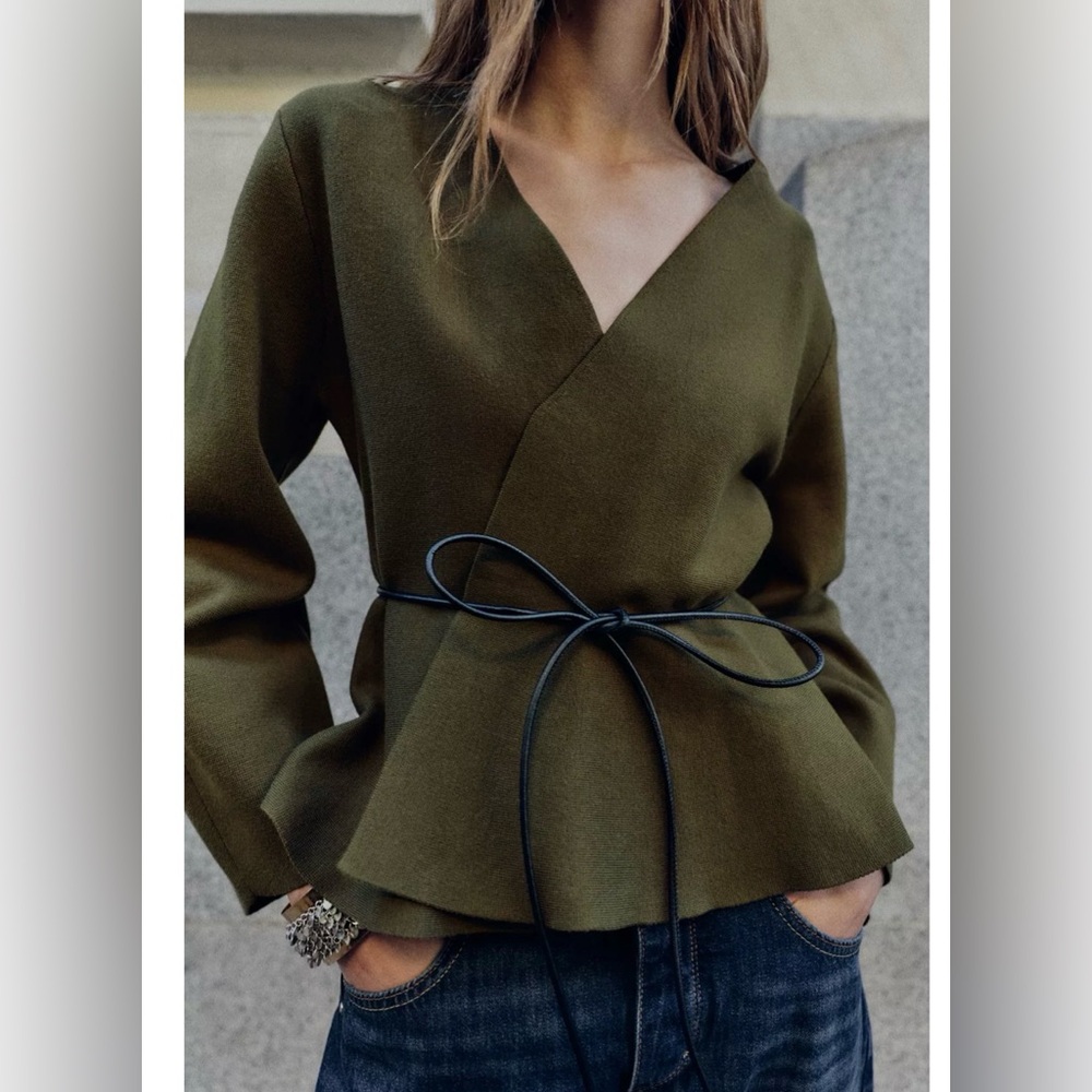 NWT - ZARA - BELTED CARDIGAN